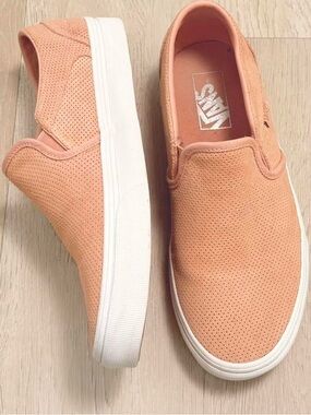 Vans Asher Pink Slip-Ons Size 7.5